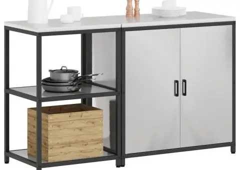 Set de depozitare pentru bucătărie cu raft cu depozitare Ajustabil 2 pcs Argintiu - 3/5