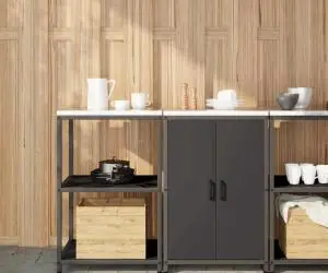 vidaXL Set de depozitare pentru bucătărie 2 pcs Negru 120 x 50 x 92 cm