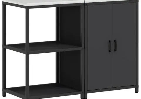 Set de depozitare pentru bucătărie 2 pcs Negru 120 x 50 x 92 cm - 2/5