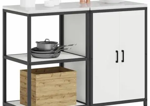 Set de depozitare pentru bucătărie 2 pcs Alb 120 x 50 x 92 cm - 3/5