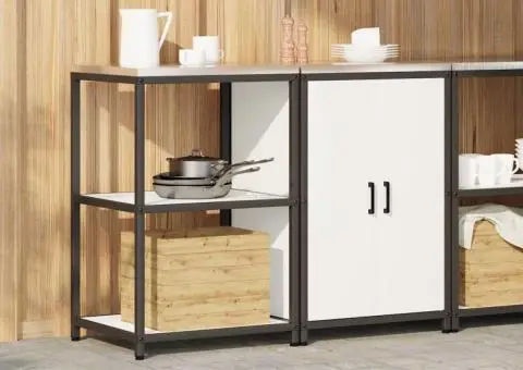 Set de depozitare pentru bucătărie 2 pcs Alb 120 x 50 x 92 cm - 4/5