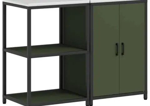 Set de depozitare pentru bucătărie cu raft 2 pcs Verde măsliniu - 2/5