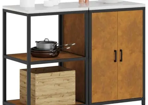 Set de depozitare pentru bucătărie cu raft cu depozitare cu ușă Ajustabil 2 pcs Ruginit - 3/5