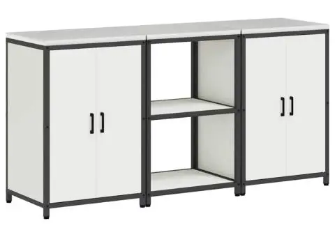 Set de depozitare pentru bucătărie 3 pcs Alb 180 x 50 x 92 cm - 2/5