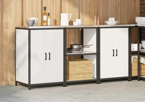 Set de depozitare pentru bucătărie 3 pcs Alb 180 x 50 x 92 cm - 4/5