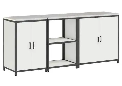 Set de depozitare pentru bucătărie 3 pcs Alb 210 x 50 x 92 cm - 2/5