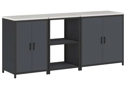 Set de depozitare pentru bucătărie cu raft Altele cu depozitare cu ușă 3 pcs Antracit - 2/5