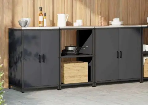 Set de depozitare pentru bucătărie cu raft Altele cu depozitare cu ușă 3 pcs Antracit - 4/5