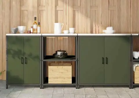 Set de depozitare pentru bucătărie cu raft Altele 3 pcs Verde măsliniu - 1/5