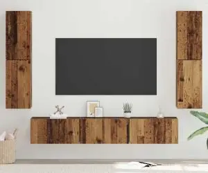vidaXL Set comodă TV 7 pcs Lemn vechi 80 x 30 x 30.5 cm Lemn compozit