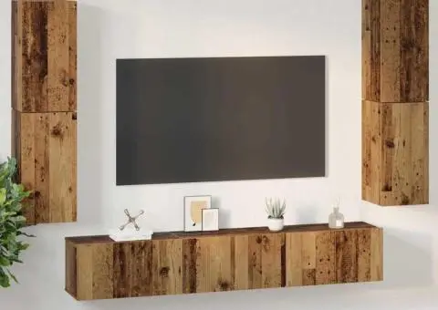 Set comodă TV 7 pcs Lemn vechi 80 x 30 x 30.5 cm Lemn compozit - 4/5