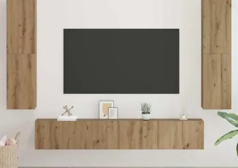 Set comodă TV cu raft Altele 7 pcs stejar artizanal 60 x 30 x 30 cm - 1/5