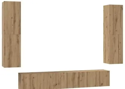 Set comodă TV cu raft Altele 7 pcs stejar artizanal 60 x 30 x 30 cm - 2/5