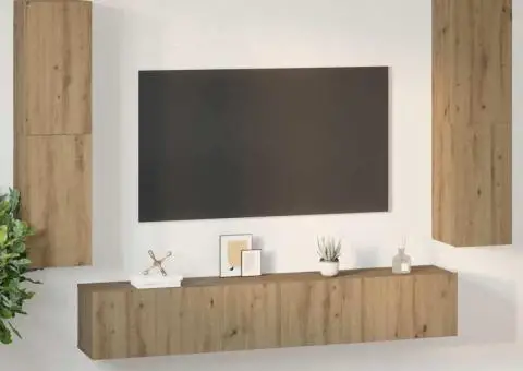 Set comodă TV cu raft Altele 7 pcs stejar artizanal 60 x 30 x 30 cm - 4/5