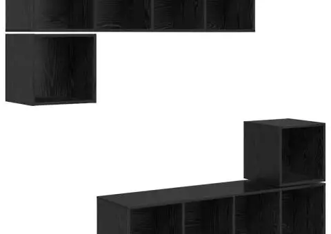 Set comodă TV 4 pcs Stejar negru 37 x 37 x 142.5 cm - 2/5