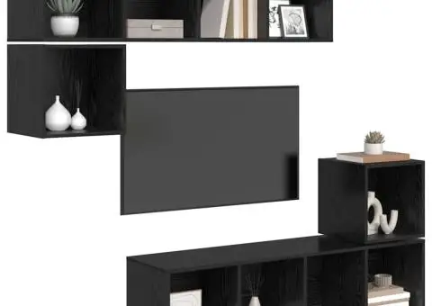 Set comodă TV 4 pcs Stejar negru 37 x 37 x 142.5 cm - 3/5