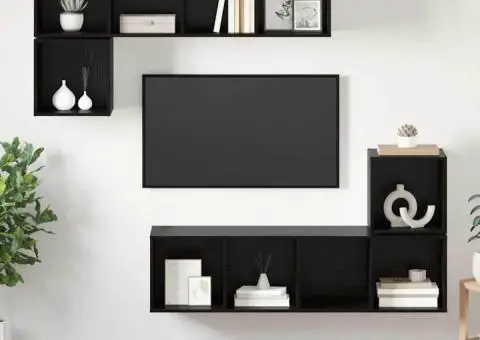 Set comodă TV 4 pcs Stejar negru 37 x 37 x 142.5 cm - 4/5