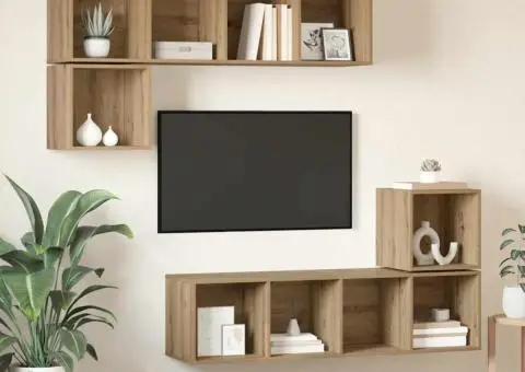 Set comodă TV 4 pcs stejar artizanal 37 x 37 x 142.5 cm - 1/5