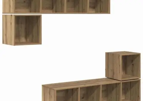 Set comodă TV 4 pcs stejar artizanal 37 x 37 x 142.5 cm - 2/5