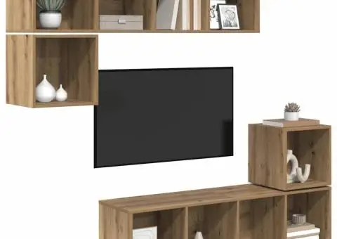 Set comodă TV 4 pcs stejar artizanal 37 x 37 x 142.5 cm - 3/5