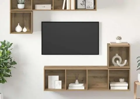 Set comodă TV 4 pcs stejar artizanal 37 x 37 x 142.5 cm - 4/5