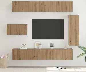vidaXL Set comodă TV cu raft Altele 8 pcs stejar artizanal 30.5 x 30 x 90 cm