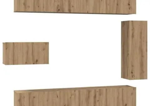 Set comodă TV cu raft Altele 8 pcs stejar artizanal 30.5 x 30 x 90 cm - 2/5