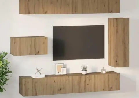 Set comodă TV cu raft Altele 8 pcs stejar artizanal 30.5 x 30 x 90 cm - 4/5