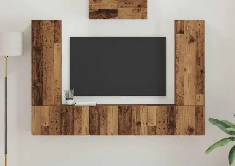 Set comodă TV 7 pcs Lemn vechi 180 x 30 x 120 cm Lemn compozit - 1/5