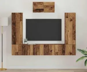 vidaXL Set comodă TV 7 pcs Lemn vechi 180 x 30 x 120 cm Lemn compozit