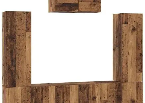 Set comodă TV 7 pcs Lemn vechi 180 x 30 x 120 cm Lemn compozit - 2/5