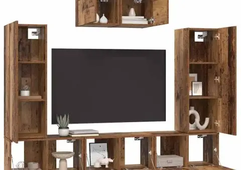 Set comodă TV 7 pcs Lemn vechi 180 x 30 x 120 cm Lemn compozit - 3/5
