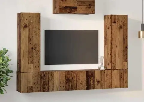 Set comodă TV 7 pcs Lemn vechi 180 x 30 x 120 cm Lemn compozit - 4/5