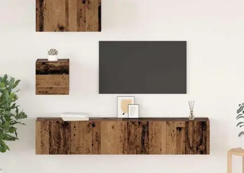 Dulap pentru TV pe Perete 4 pcs Lemn vechi 80 x 30 x 30.5 cm - 1/5