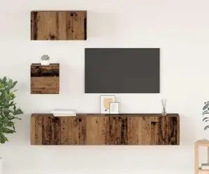 vidaXL Dulap pentru TV pe Perete 4 pcs Lemn vechi 80 x 30 x 30.5 cm