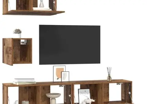 Dulap pentru TV pe Perete 4 pcs Lemn vechi 80 x 30 x 30.5 cm - 3/5