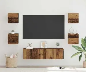 vidaXL Set comodă TV Altele 6 pcs Lemn vechi Mediu 120 x 30 x 30 cm