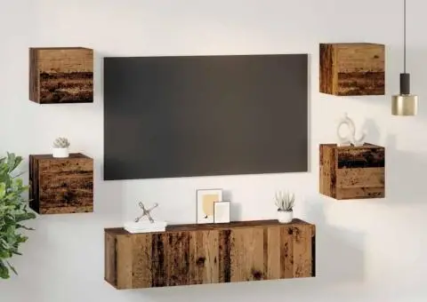 Set comodă TV Altele 6 pcs Lemn vechi Mediu 120 x 30 x 30 cm - 4/5