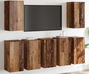 vidaXL Set comodă TV 7 pcs Lemn vechi 30.5 x 30 x 60 cm Lemn compozit
