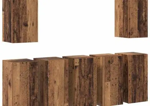 Set comodă TV 7 pcs Lemn vechi 30.5 x 30 x 60 cm Lemn compozit - 2/5