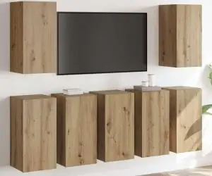 vidaXL Set comodă TV 7 pcs stejar artizanal 30.5 x 30 x 60 cm PAL