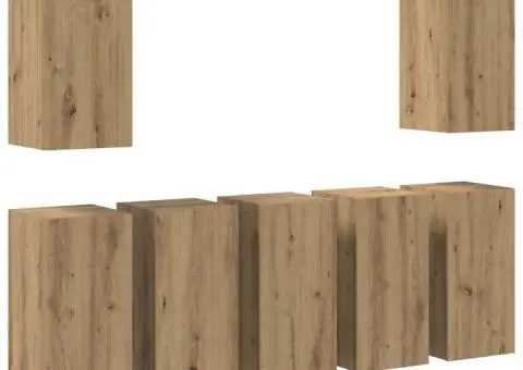 Set comodă TV 7 pcs stejar artizanal 30.5 x 30 x 60 cm PAL - 2/5