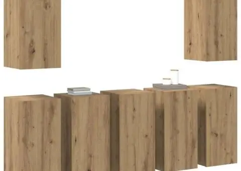 Set comodă TV 7 pcs stejar artizanal 30.5 x 30 x 60 cm PAL - 3/5