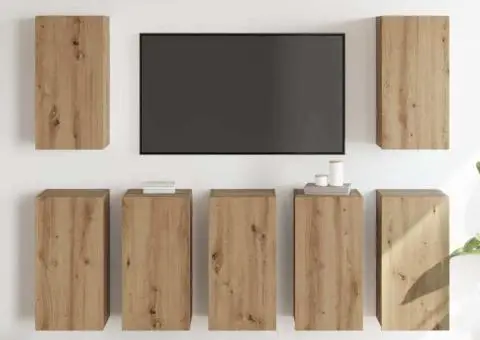 Set comodă TV 7 pcs stejar artizanal 30.5 x 30 x 60 cm PAL - 4/5