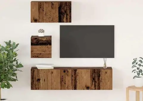 Set comodă TV 4 pcs Lemn vechi 60 x 30 x 30 cm Lemn compozit - 1/5