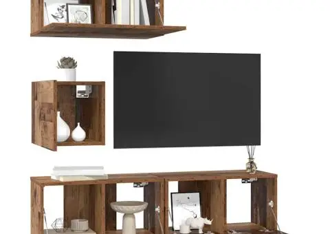 Set comodă TV 4 pcs Lemn vechi 60 x 30 x 30 cm Lemn compozit - 3/5