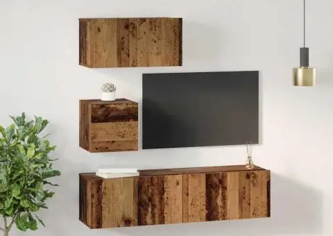 Set comodă TV 4 pcs Lemn vechi 60 x 30 x 30 cm Lemn compozit - 4/5