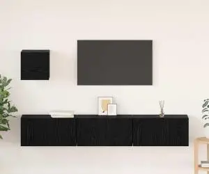vidaXL Set comodă TV 4 pcs Stejar negru 60 x 30 x 30 cm Lemn compozit