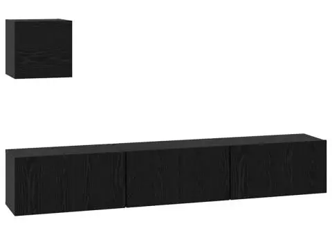 Set comodă TV 4 pcs Stejar negru 60 x 30 x 30 cm Lemn compozit - 2/5