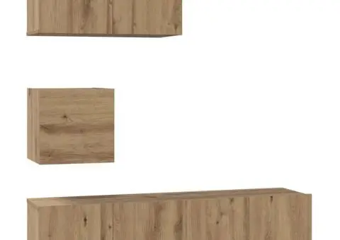 Set comodă TV Pe perete Altele 4 pcs stejar artizanal 60 x 30 x 30 cm - 2/5